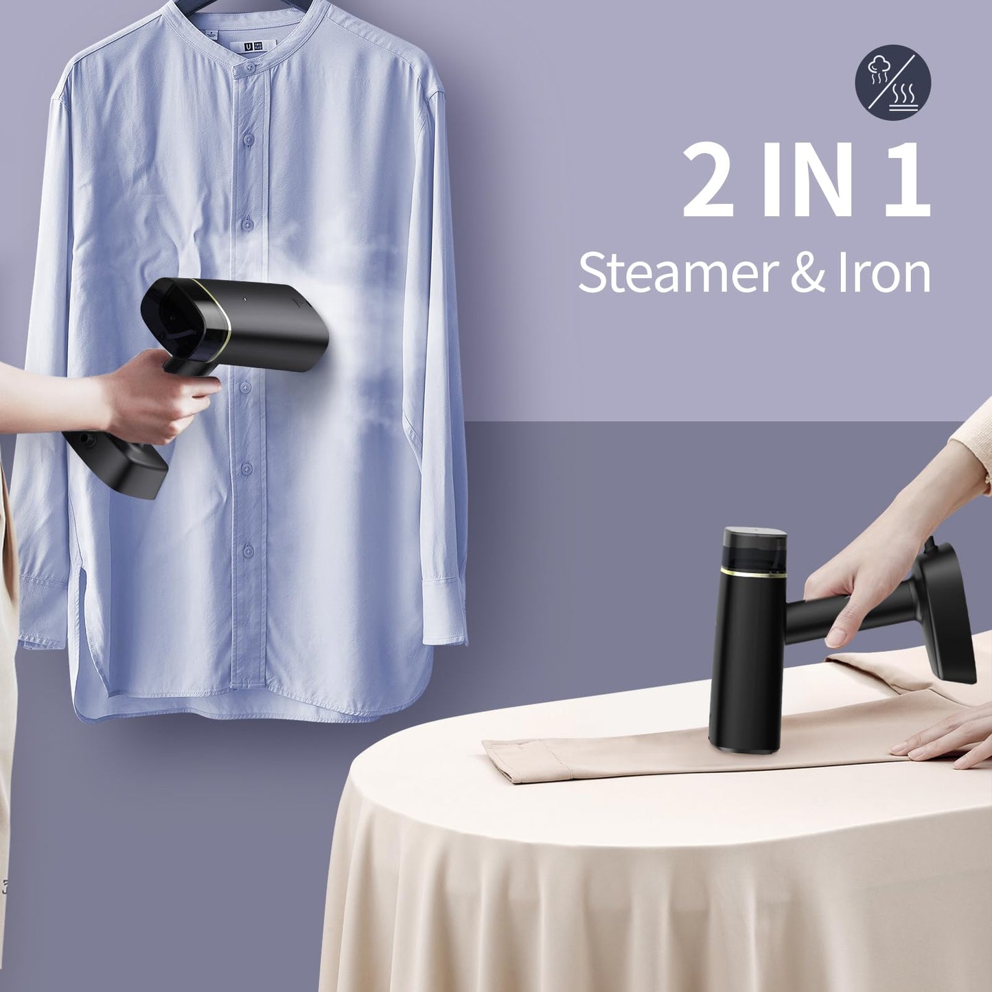 ANGILALA Steamer for Clothes, 100-250V Dual Voltage Travel Steamer for Clothes Portable, Travel Size Garment Steamer & Iron 2 In 1, Europe Travel Essentials for Women