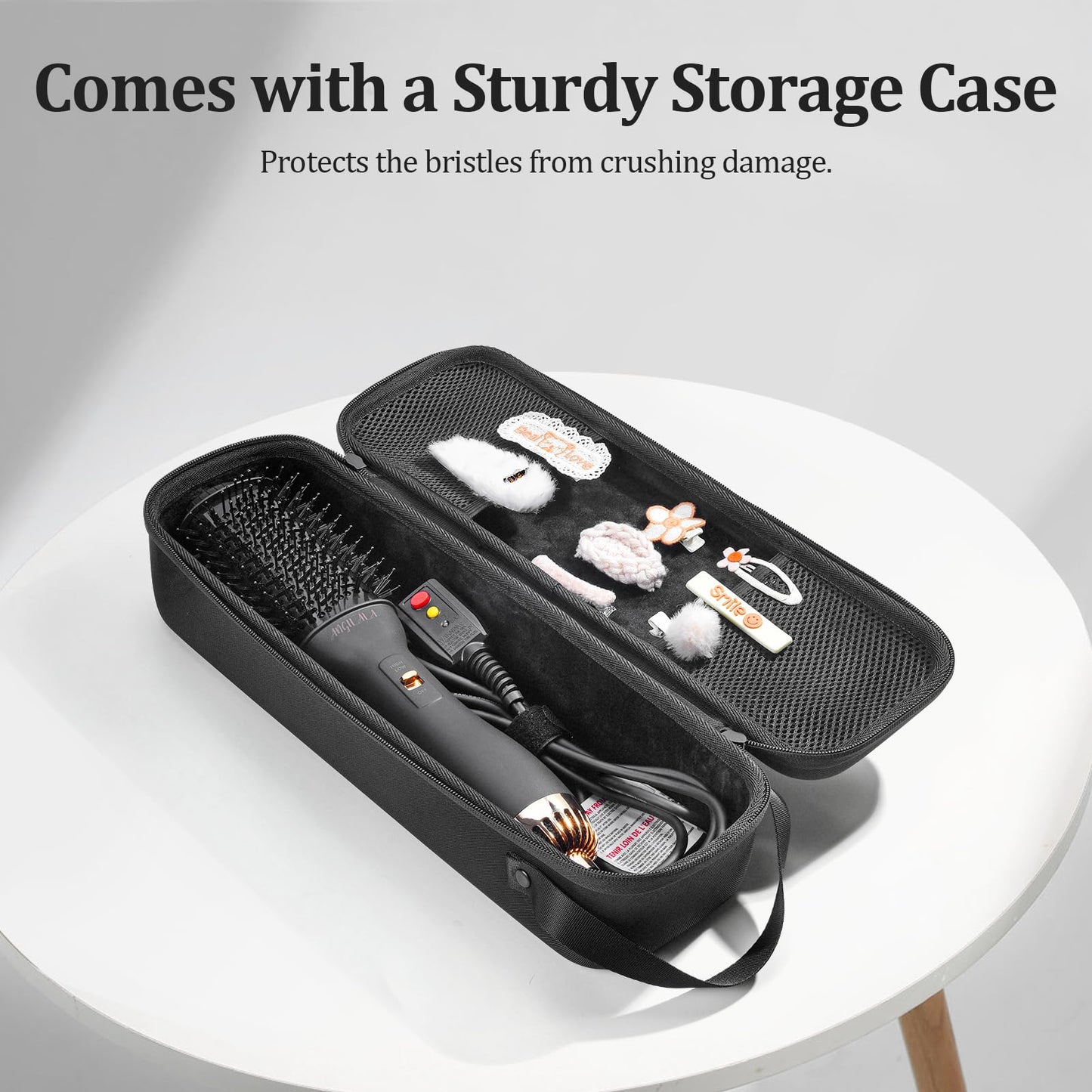 110~250V Multi-Voltage Hair Dryer Brush for International Travel, EU/UK Plug Adapter & Travel Case Included, Europe Travel Essentials for Women