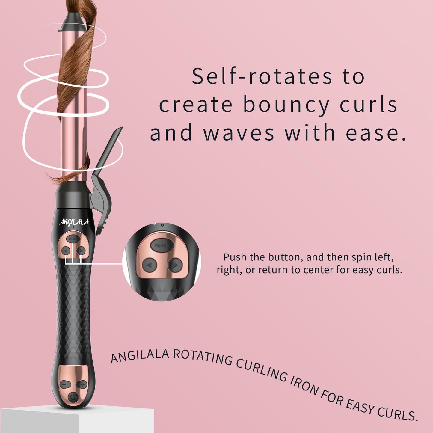 Rotating Curling Iron, Hair Curler Automatic Rotating, Risadora de Pelo Giratoria, Easiest Curling Iron for Beginners, Best Curling Iron for Thin Fine Hair