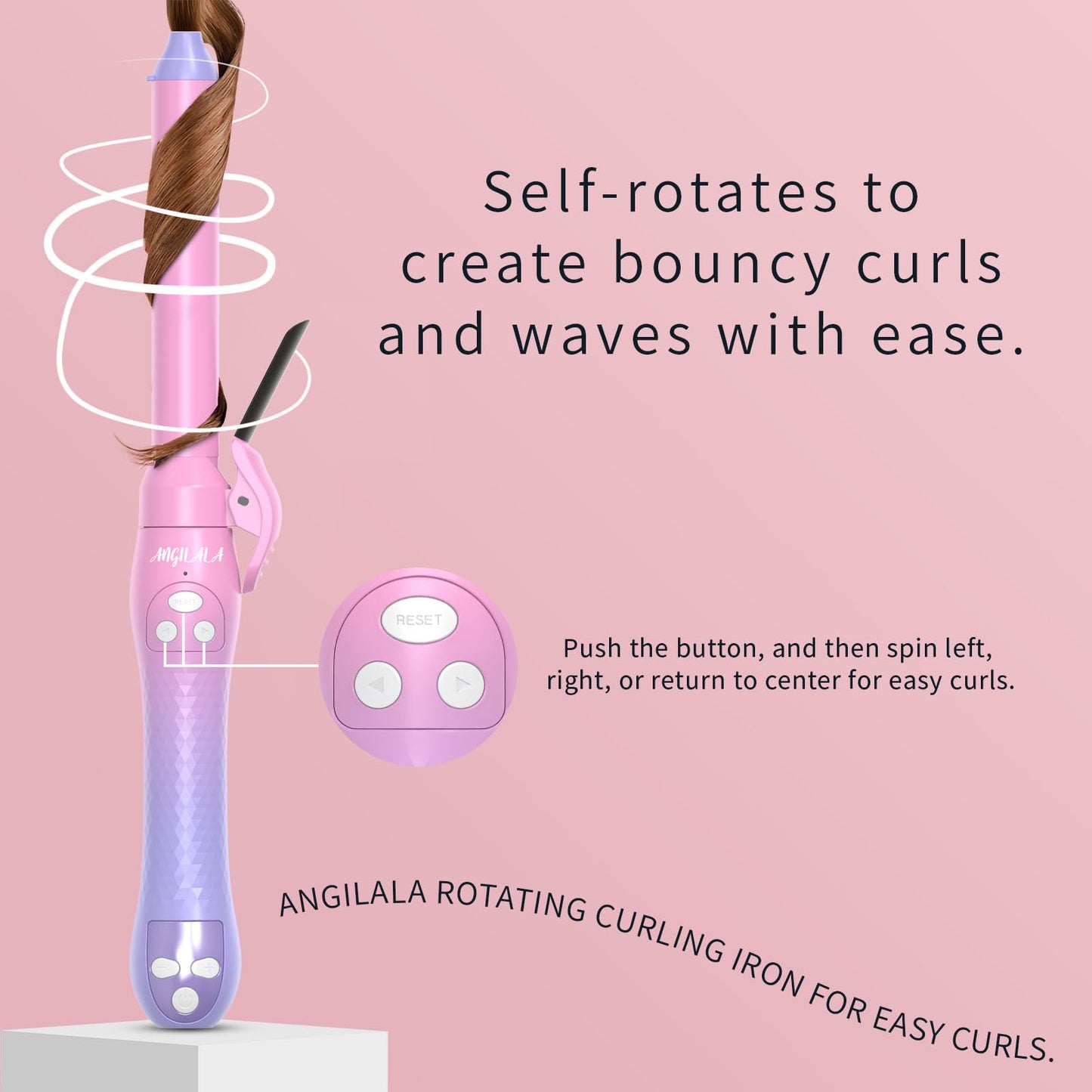 Rotating Curling Iron, Hair Curler Automatic Rotating, Risadora de Pelo Giratoria, Easiest Curling Iron for Beginners, Best Curling Iron for Thin Fine Hair