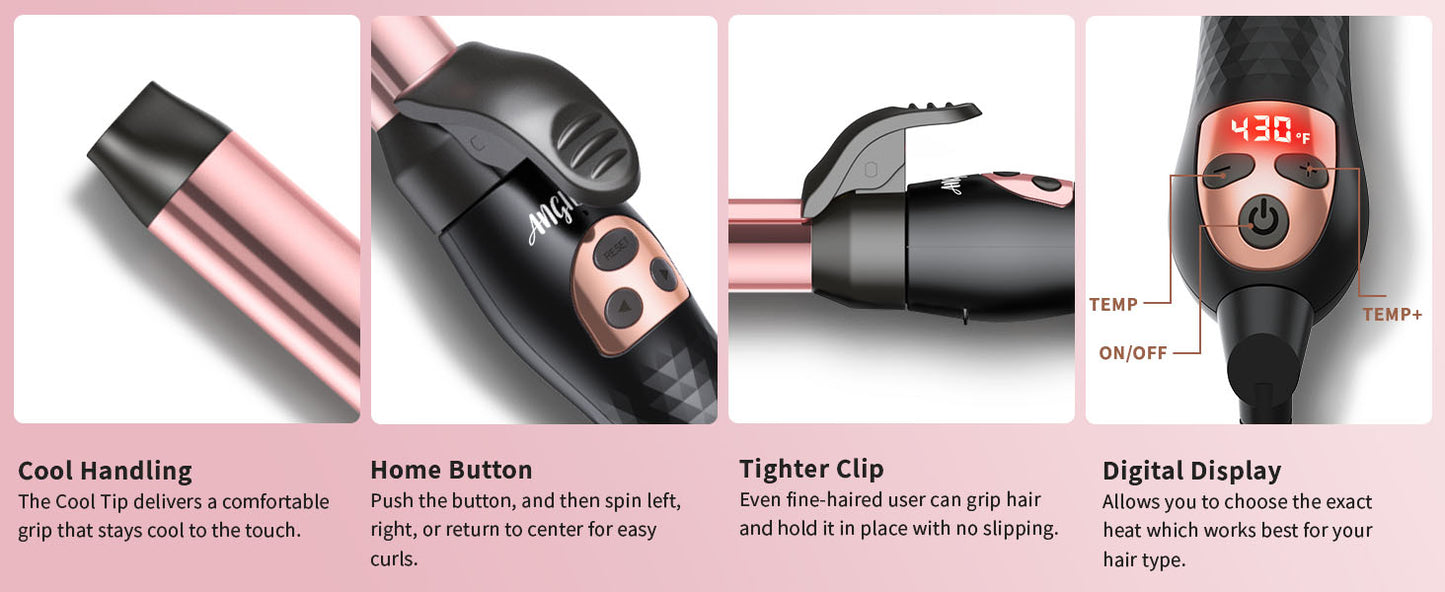 Rotating Curling Iron, Hair Curler Automatic Rotating, Risadora de Pelo Giratoria, Easiest Curling Iron for Beginners, Best Curling Iron for Thin Fine Hair