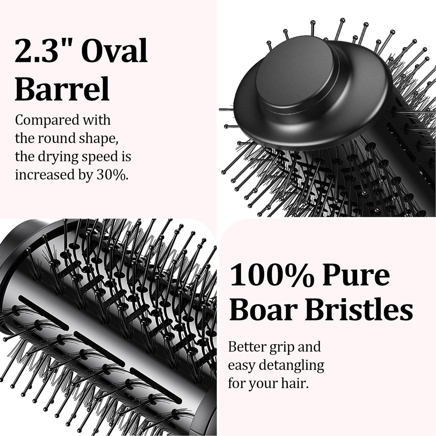 ANGILALA Dual Voltage(100~250V) Mini Hair Dryer Brush with European Plug Adapter for International Travel, Europe Travel Essentials for Women