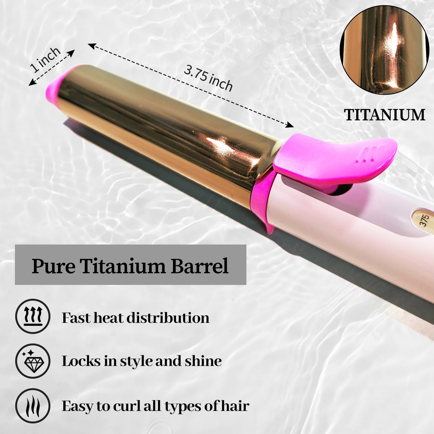 Travel Curling Iron with Storage Bag, Mini Curling Iron for Short Hair, Temp Control Mini Hair Curler with Dual Voltage, 3 Adjustable Temperatures, Europe Travel Essentials for Women