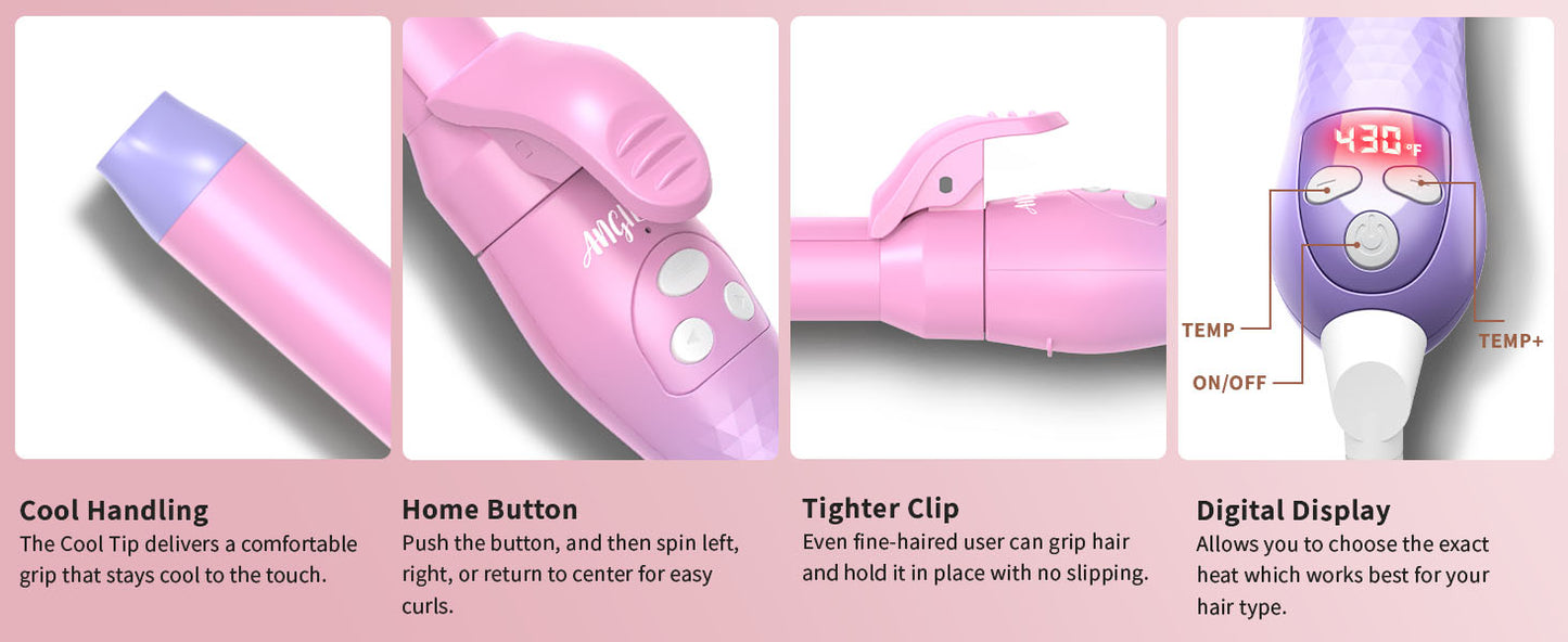 Rotating Curling Iron, Hair Curler Automatic Rotating, Risadora de Pelo Giratoria, Easiest Curling Iron for Beginners, Best Curling Iron for Thin Fine Hair