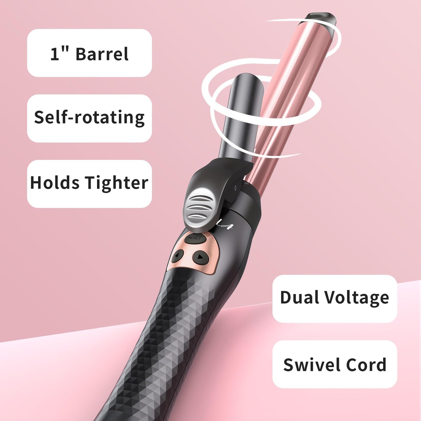 Rotating Curling Iron, Hair Curler Automatic Rotating, Risadora de Pelo Giratoria, Easiest Curling Iron for Beginners, Best Curling Iron for Thin Fine Hair